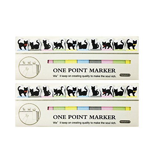 Wrapables Bookmark Flag Tab Sticky Notes  Black Cat  Set of 2