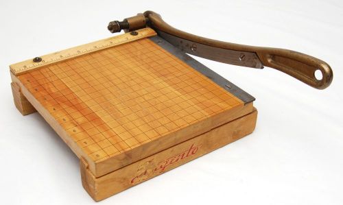 Vintage Ingento No. 2 Paper Cutter ~ 8” x 8” Maple Wood w/ Cast Iron Handle