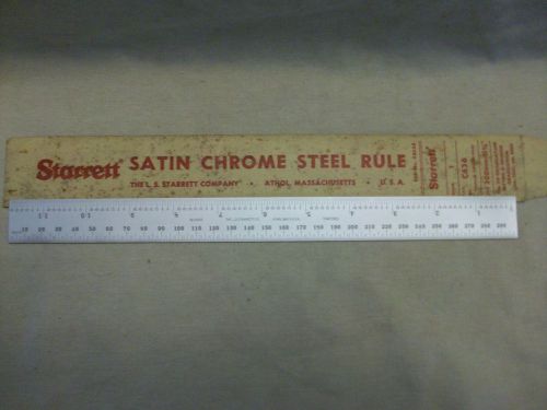 L S Starrett Satin Chrome 300mm-113/4&#034;,  Steel Rule C636 Rigid 52635