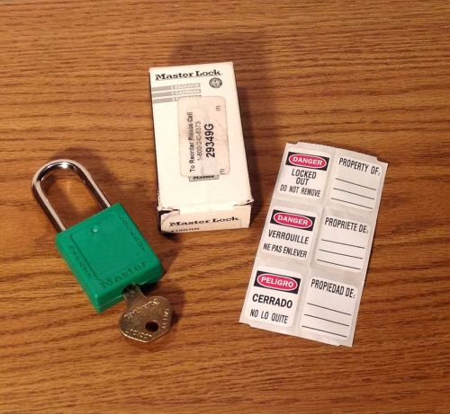 Master Lock 410GRN Padlock Zenex Green 1/4&#034; Diameter by 1 3/4&#034; New in Box