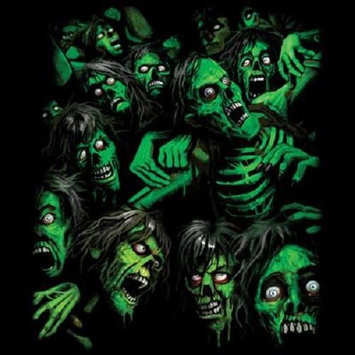 Green Zombie Pile HEAT PRESS TRANSFER for T Shirt Sweatshirt Tote Fabric 725f