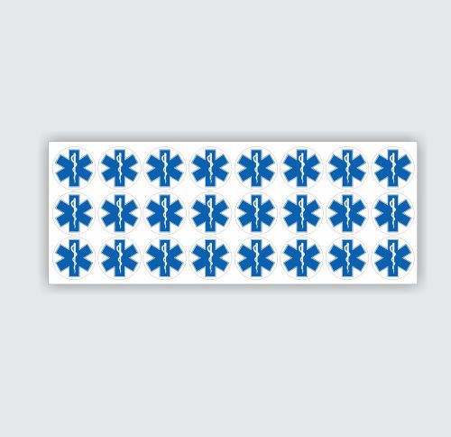 EMT Star of Life Stickers- 1&#034; dia. bulk EMS Rescue Nurse Decal