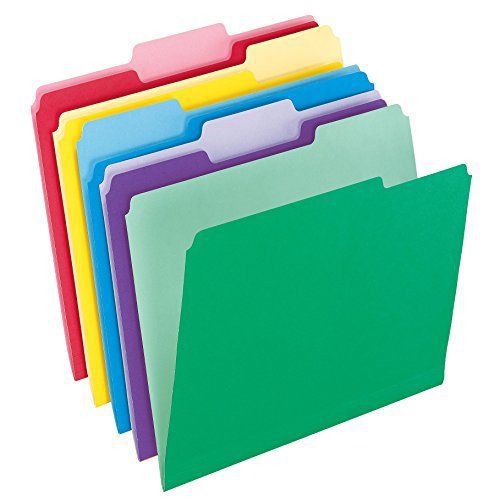 File Folders InfoPocket Letter Size 1/3 Cut Assorted Colors Pack of 30