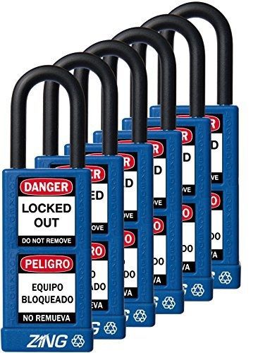 Zing green products zing 7089 recyclock safety padlock, keyed alike,1-1/2&#034; for sale
