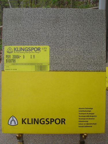 KLINGSPOR 2000a GRIT 50 SHEET 9 x 11 WATERPROOF SANDPAPER SEALED BOX