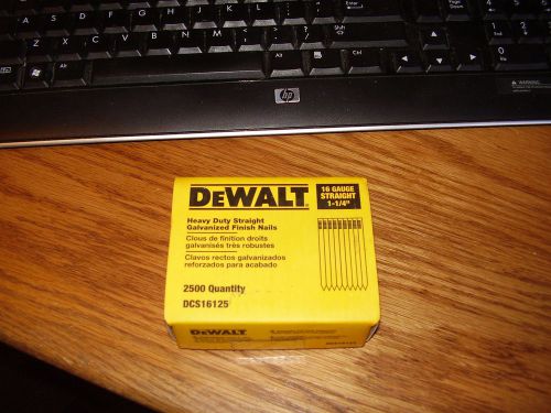 1 pack NEW DeWALT 1 1/4. 16-Gauge Straight Finish Nails (2500 per Box), New