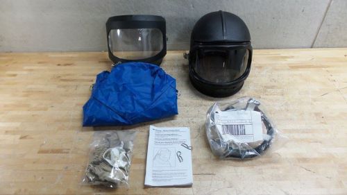 3M W-8100B Black Standard Size Polyethylene Abrasive Blasting Helmet