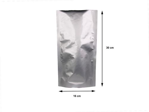 Plastic Aluminium Stand Up Bags Pouches x100 Heat Seal Bag 100 mic Small
