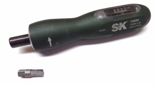 Sk 16-88 inch pound 1/4&#034; drive torque screwdriver  73008 for sale