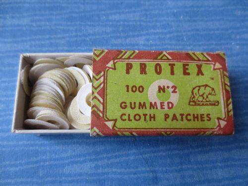 vintage PROTEX gummed cloth patches reinforcements in original match box