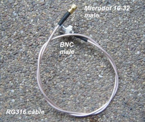 BNC to Microdot connector cable assembly , RG316, 160cm, 5 ft, B30MD30-316-1600