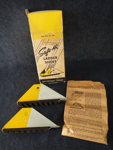 Vintage pair of safe-hi ladder shoes for straight ladders no. 600 original box for sale