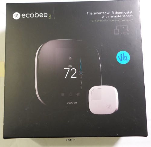 Ecobee3 Wi-Fi Thermostat with Remote Sensor, 1st Generation - USED