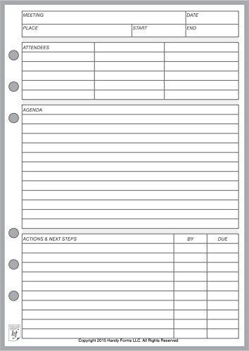Handy forms a5 size meeting manager, sized and punched for 6-ring a5 notebooks for sale