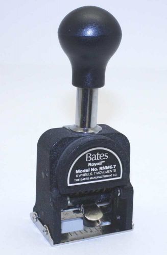 Vintage Bates Royall Automatic Metal Numbering Stamp Machine # RNM6-7