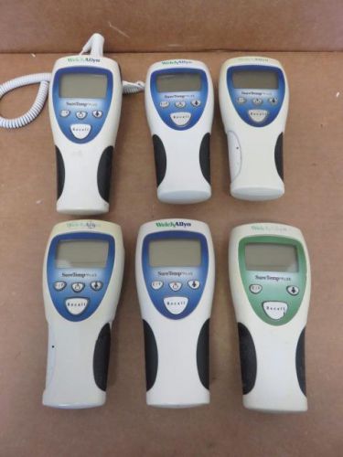 Welch Allyn SureTemp Plus 690 &amp; 692 Thermometers w/ 1 Probe Lot of 6 *Parts*