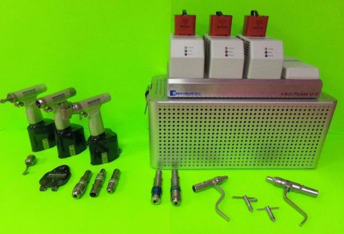 Brasseler Surgical Power Driver System w/ 3 Batteries- Charger &amp; 8 Attachments