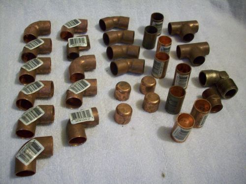 30  copper &amp; 1  brass  1/2  inch  plumbing  fittings - all  new - never  used for sale