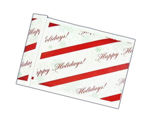 10.5&#034; x 15&#034; Happy Holidays Kraft BUBBLE MAILERS -White Christmas Protected Mail