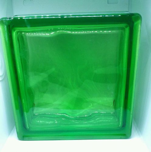 Vintage Green Wavy Glass 7.5x 7.5 x 3&#034; Block Brick window building