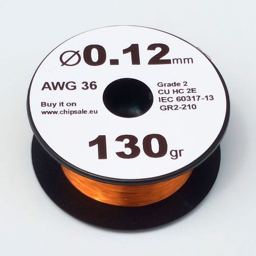 0.12 mm 36 AWG Gauge 130 gr ~1250 m Enamelled Copper Magnet Enameled Wire Coil