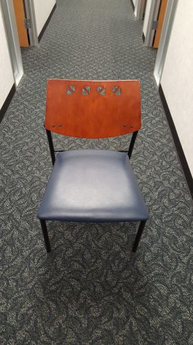 Gunlocke conference/reception area chair blue bkstyle-tri chair maple-e no.9907 for sale