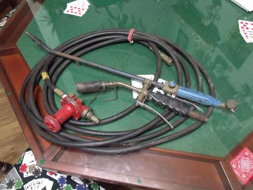 Lot Of 2 Used Torches Roofers &amp; Detail  + 24 Foot Of Hose  + Gas Valve