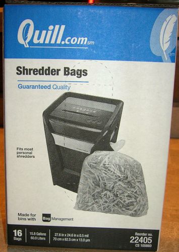 Quill Shredding Machine Bags 15.8 Gallon 192 bags/12 packs of 16 ea.