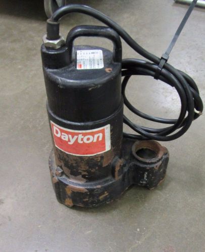 USED DAYTON 3BB73 CAST IRON SUBMERSIBLE WATER WASTE SUMP PUMP 1/3HP 120V 1PH