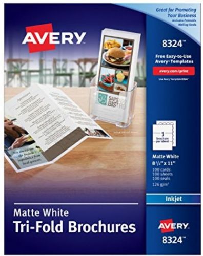Avery Tri-Fold Brochures For Inkjet Printers, 8.5 X 11 Inches, White, Matte, Of