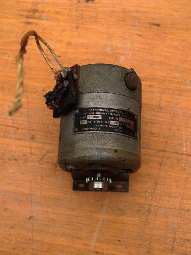 FRACTIONAL MOTORS CO. MOTOR AIRCRAFT DIRECT CURRENT F-803