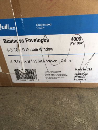 Envelopes: Business Envelopes &lt;1000??? White 4 3/16x9 Double-Window 24lb.