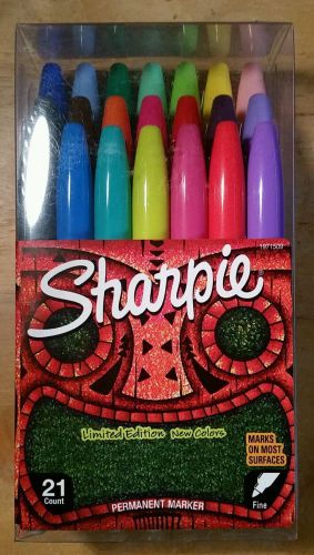 SHARPIE 21 COUNT LIMITED EDITION PERMANENT MARKERS FINE POINT ~ NEW COLORS ~ NIB