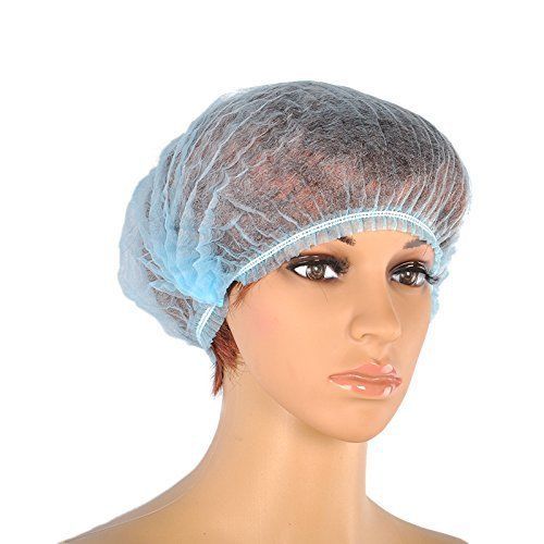 Disposable non-woven caps with double elastic, 24 inch, blue for cosmetics, home for sale