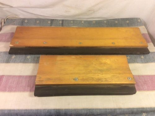 2 Vintage Naz Dar Wood and Rubber Squeegee Silkscreen Tool 19&#034; &amp; 11&#034;