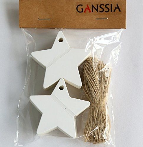 Ganssia GANSSIA Star Shape White Kraft Paper Hang Tag for Gift with Free Cut