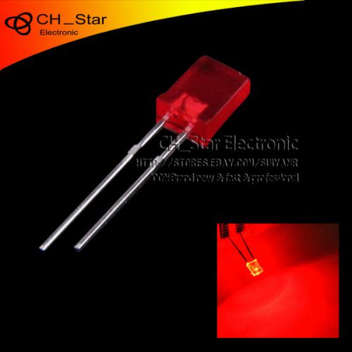 100pcs 2x5x7mm 2x5mm Diffused Red Color Red Light Rectangle Rectangular LED