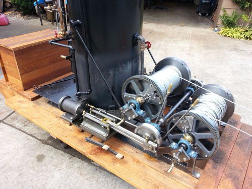 Steam engine donkey logging yarder engine boiler with pump whistle gauge for sale