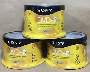 LOT 3x 50 = 150 SONY DVD-R 120 MIN 4.7GB 1-16x