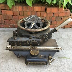 Antique Ideal Stencil Machine Cutter Parts Patent 1923 Cast-Iron Belleville IL