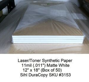 Revolution Laser Print Synthetic Paper DuraCopy™ 11 Mil C2S 12&#034; x 18&#034; (50 pack)
