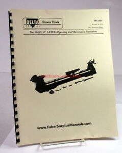 Delta Rockwell~#28-105~10&#034; Lathe~Operating &amp; Maintenance Manual~Reprint