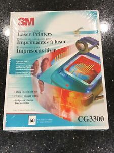 3M CG3300 Transparency Film Sheets for Laser Printers 50 Sheets 8.5 x 11 SEALED