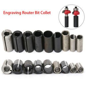 8mm to 6/6.35mm Multi-Size Carbide Engraving Bit CNC Router Tool Adapter Collet