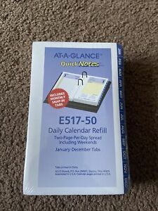AT-A-GLANCE QuickNotes Daily Loose-Leaf Desk Calendar Refill, 3 1/2&#034; x 6&#034;,