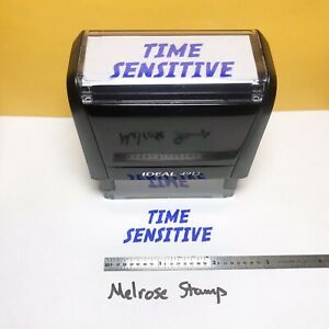 Time Sensitive Rubber Stamp Blue Ink Self Inking Ideal 4913