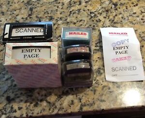 Lot Of 5 Self Ink Office Stamps Mailed Faxed Scanned Copy Empty Page Pre Owned