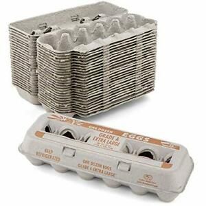 Printed Natural Pulp Egg Cartons Holds Up to Twelve Eggs - 1 Dozen Extra Larg...