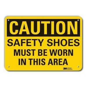LYLE LCU3-0375-RA_14x10 Reflective  Foot  Caution Sign, 10 in Height, 14 in