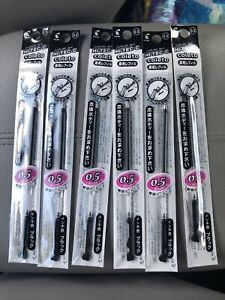 6 pcs Pilot Hi-Tec-C Coleto RollerBall Pen 0.5mm Ultra Fine Refills, BLACK